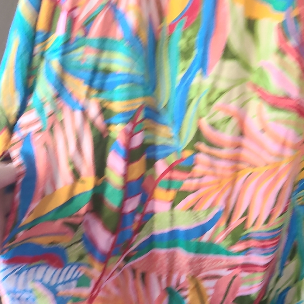 C&C California Vibrant Multicolor Mini Dress Sleeveless Coverup Linen Blend - Picture 3 of 11